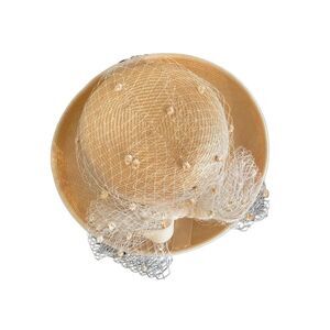 Plaza suite by Betmar ivory, netted embellished, hat